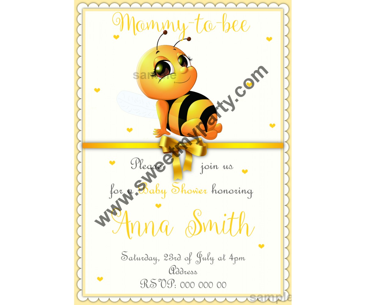 Mommy to bee Baby Shower Invitation,(02beebb)